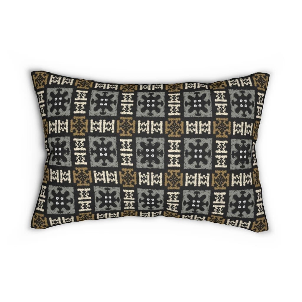 Egyptian Pattern Spun Polyester Lumbar Pillow - Image 3