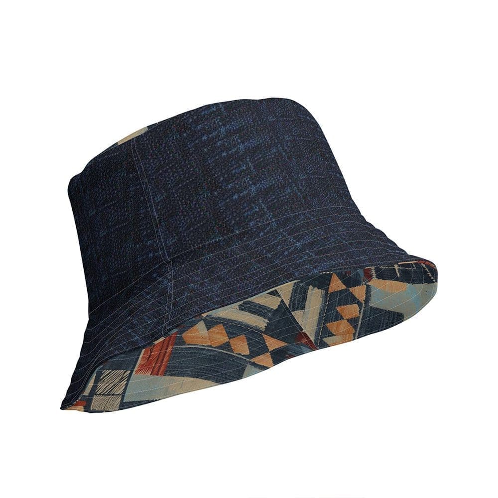 African Print Mudcloth Reversible Bucket Hat - Front View